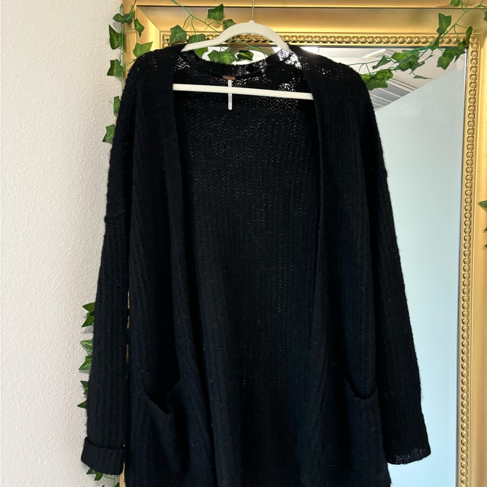 Free People Black Knit Cardigan
